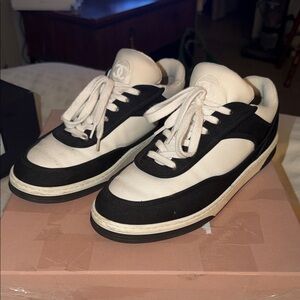 CHANEL Black and White Women's Sneakers
